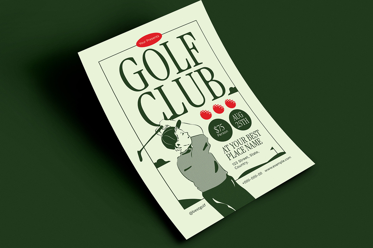 Retro Golf Club Flyer, a Flyer Template by Guuver (Photo 3 of 3)
