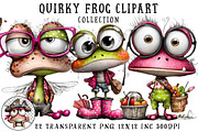 Quirky Frog Clipart, an Illustration by OK Design (Thumbnail 1 of 6)