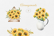 Watercolor Sunflowers Collection, a Seasonal Illustration by Navenzeles (Thumbnail 2 of 12)