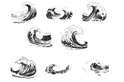 Ocean Sea Waves Set 1 Procreate, a Brush Add-On by Disasterology Ink (Thumbnail 10 of 10)