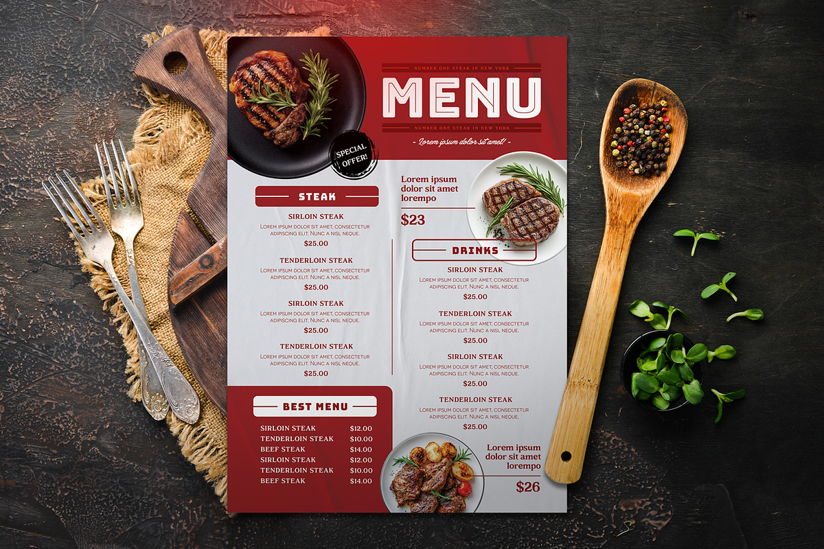 Steak Menu, a Stationery Template by Aarley Kaiven (Photo 3 of 3)