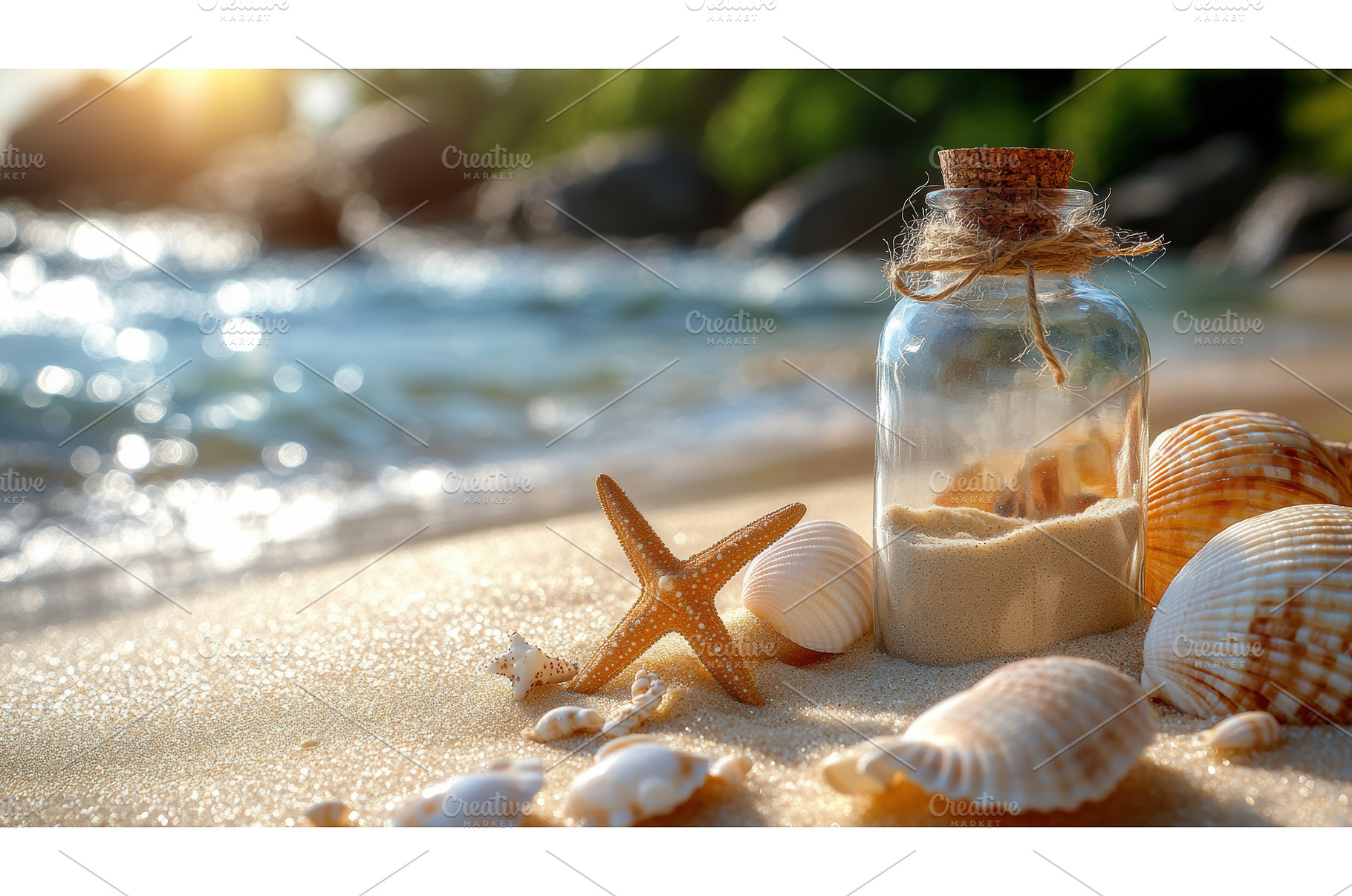 Message in a bottle with seashells, a Photo by Rodica Ciorba