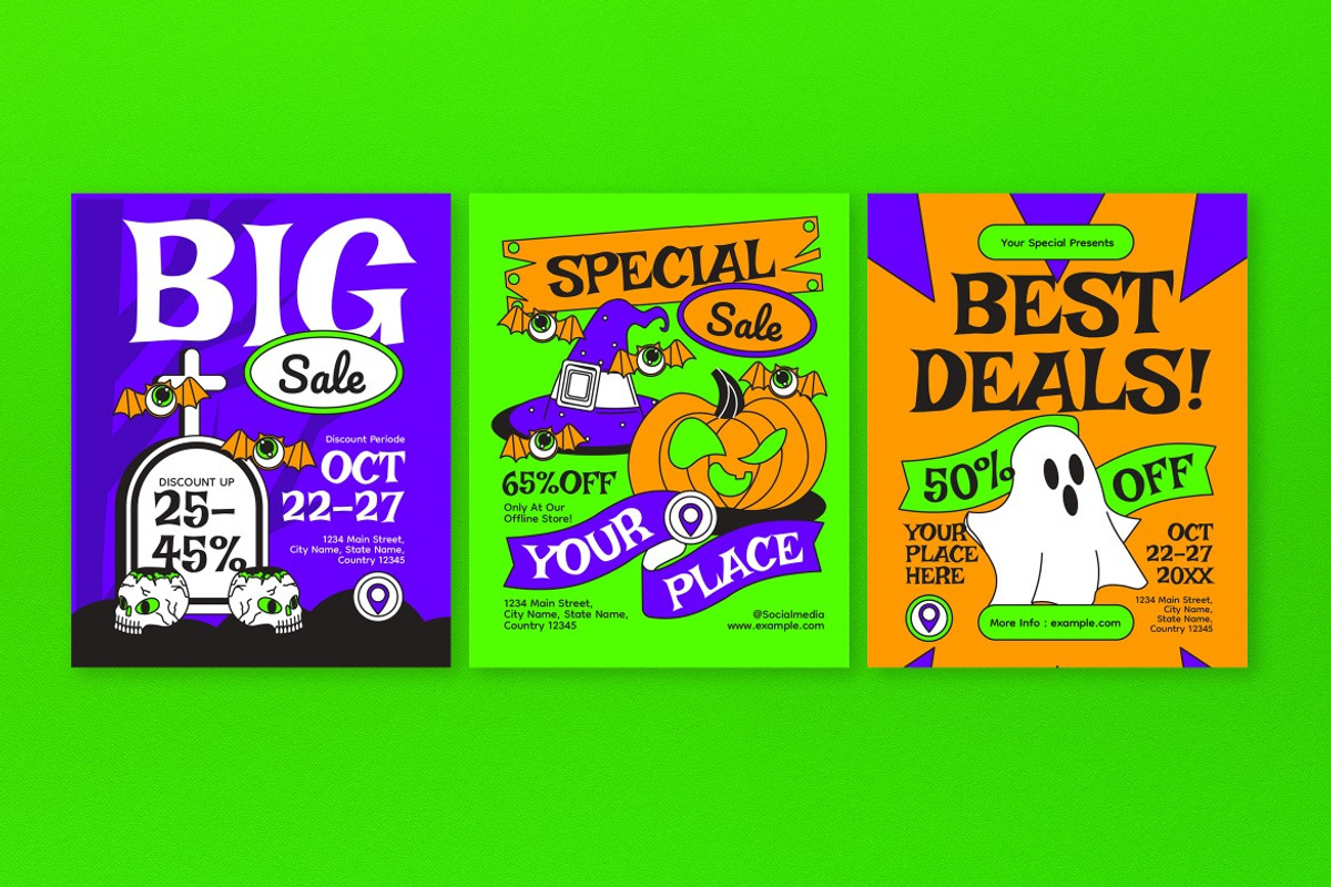 Halloween Sale Banner, a Social Media Template by graphicook (Photo 4 of 4)