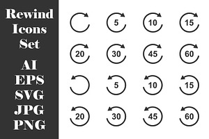 Rewind and Fast Forward Icons, an Outline Icon by vikkishop