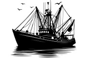 Black Fishing Boat Bundle, an Object Graphic by jahid234 (Thumbnail 13 of 13)