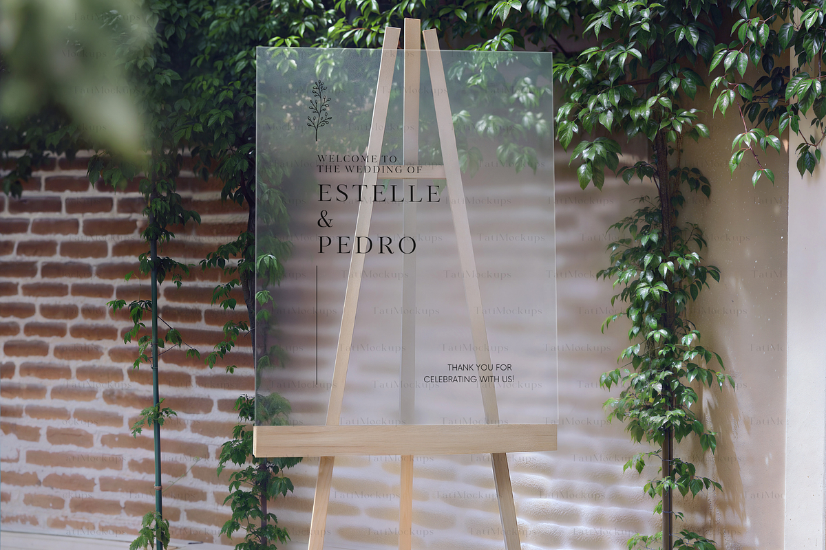 Acrylic Wedding Sign Mockup on Easel, a Product Mockup by TatiMockup (Photo 4 of 4)