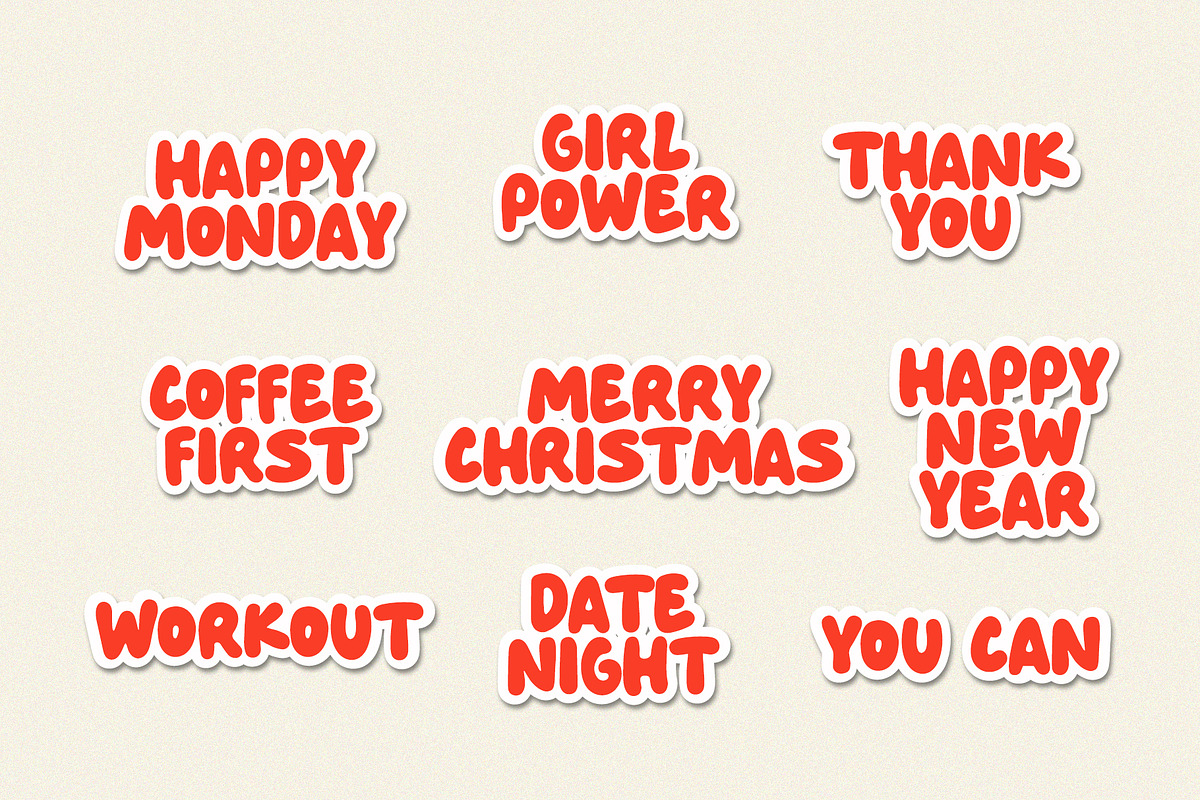 Holiday Journey | Bubble Font, a Handwritten Font by Calamar Studio (Photo 11 of 12)