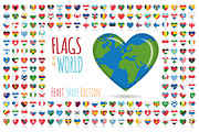 204x Flags of the World Heart Shape, an Illustration by asantosg (Thumbnail 2 of 4)