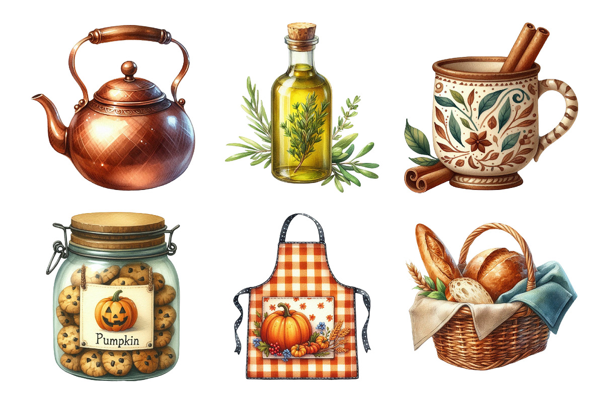 Kitchen-Themed Autumn Clipart Bundle, an Illustration by Daily.Designs (Photo 5 of 5)