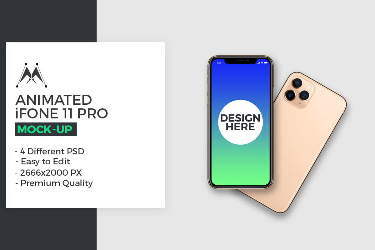 Animated iPhone 11 Pro Mockups, an iPhone Mockup by Modern Studio (Photo 1 of 6)