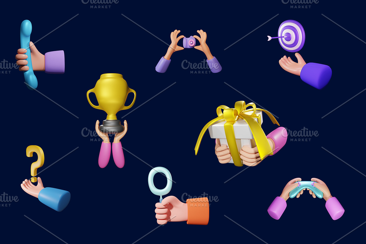 Hand gesture 3d illustration, a 3D by Kurniawan98 (Photo 2 of 7)