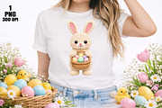 Easter Bunny Holding Basket PNG, an Illustration by Daily.Designs (Thumbnail 4 of 5)
