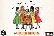 The Golden Ghouls Halloween PNG, an Illustration by DreamCafeArt (Thumbnail 1 of 7)