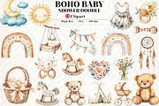 Neutral Boho Baby Shower Doodle png, an Illustration by Watercolor design (Thumbnail 1 of 12)