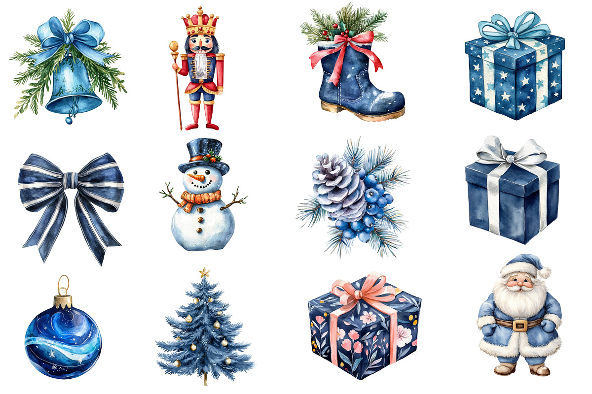 Vintage Navy Christmas Winter, an Illustration by Designworld (Photo 4 of 5)