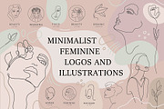 Minimalist Line Feminine Logos, a Decorative Illustration by Marylia (Thumbnail 1 of 9)