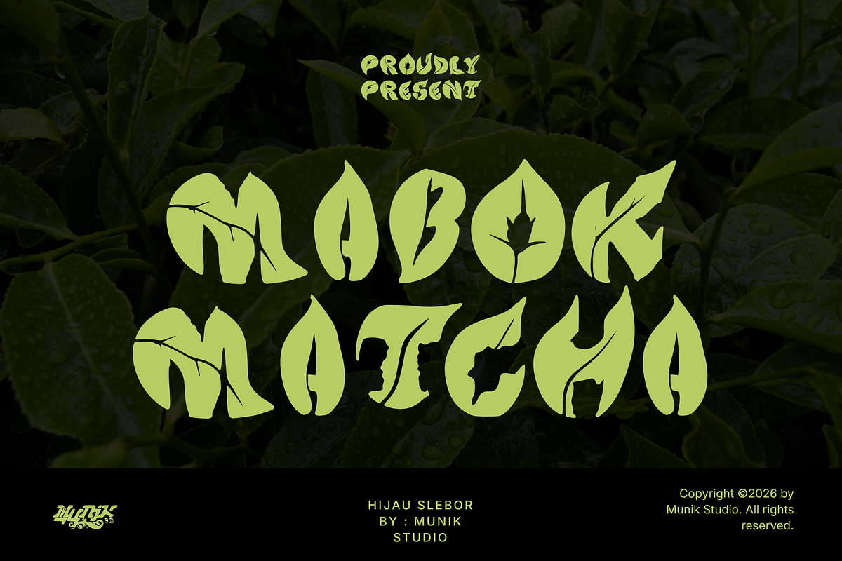 MABOK MATCHA, a Blackletter Font by MUNIK STUDIO 3D (Photo 1 of 6)