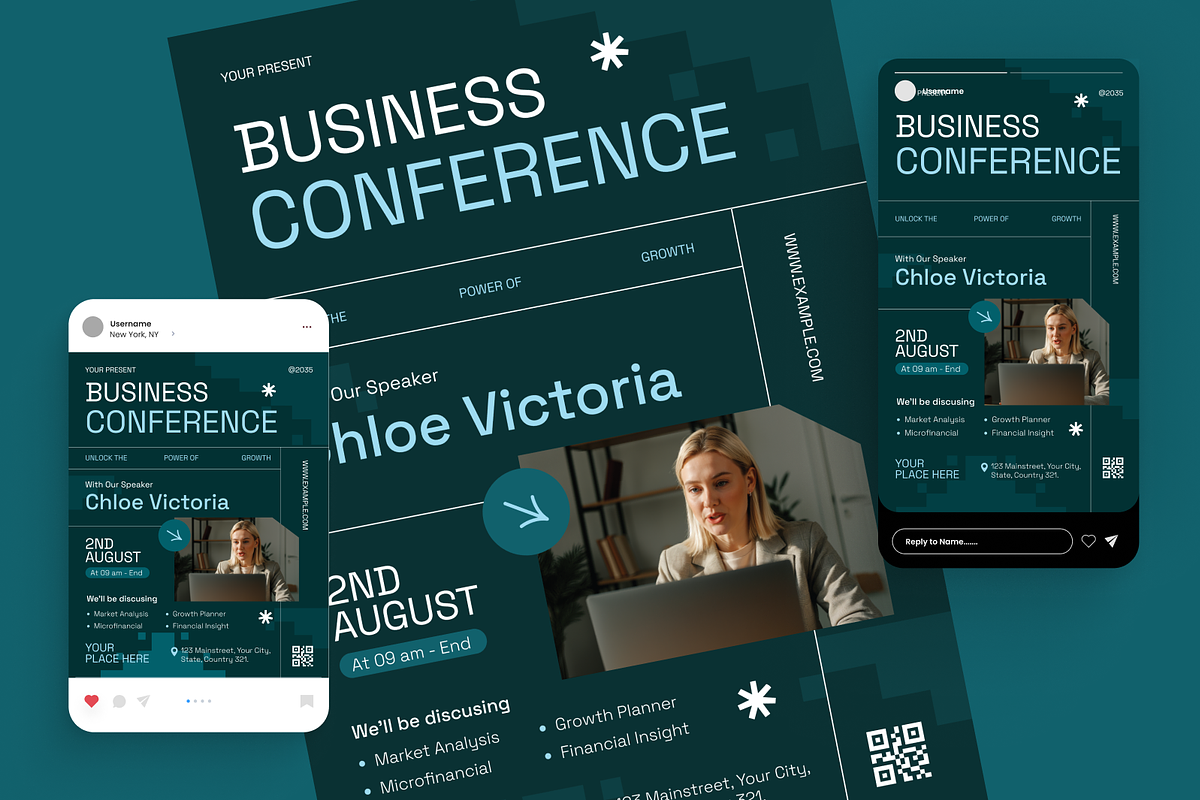 Business Conference Flyer Set, a Flyer Template by Annora Studio (Photo 2 of 6)