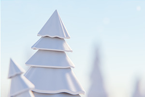 3d render. Pine trees covered with, an Environmental 3D Model by Daniel Megias