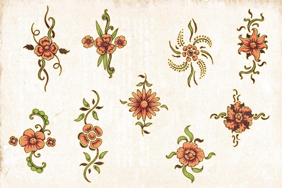 Hand Drawn Vector Floral preview 4