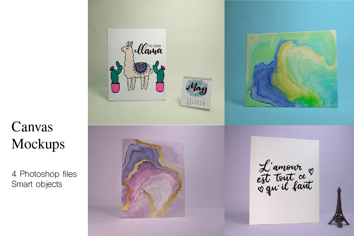 Canvas Mockups, a Print Template by Almazova Dolzhenko (Photo 1 of 7)