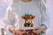Christmas Highland Cow Clipart, an Illustration by designcity5 (Thumbnail 5 of 5)