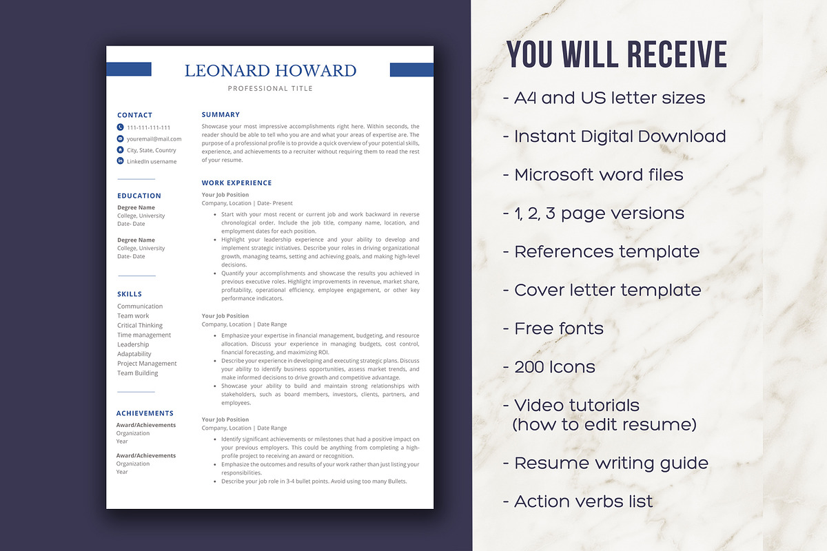 Resume Template for word - Modern, a Resume Template by aivos (Photo 6 of 7)