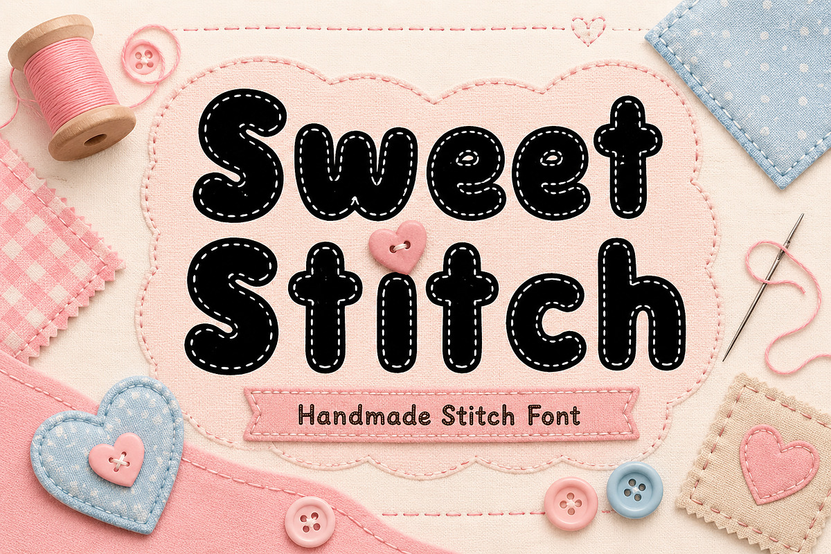 Sweet Stitch, a Slab Serif Font by Wow Magic (Photo 1 of 5)