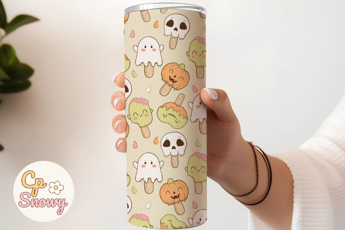 Cute Ice Cream Halloween Seamless, a Pattern Graphic by CpSnowy (Photo 3 of 5)