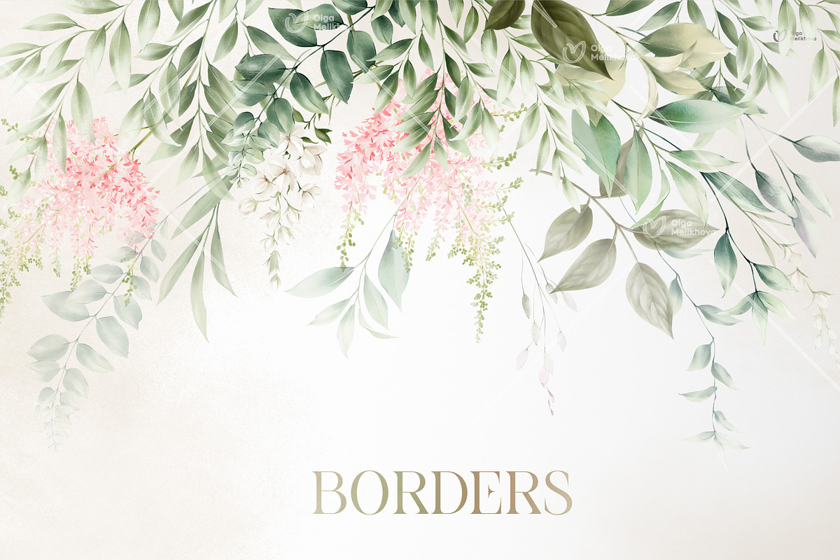 Flowers & Greenery, floral cliparts, a Texture Illustration by ollalya (Photo 10 of 16)