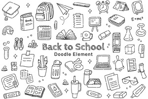 School Doodle Design Elements