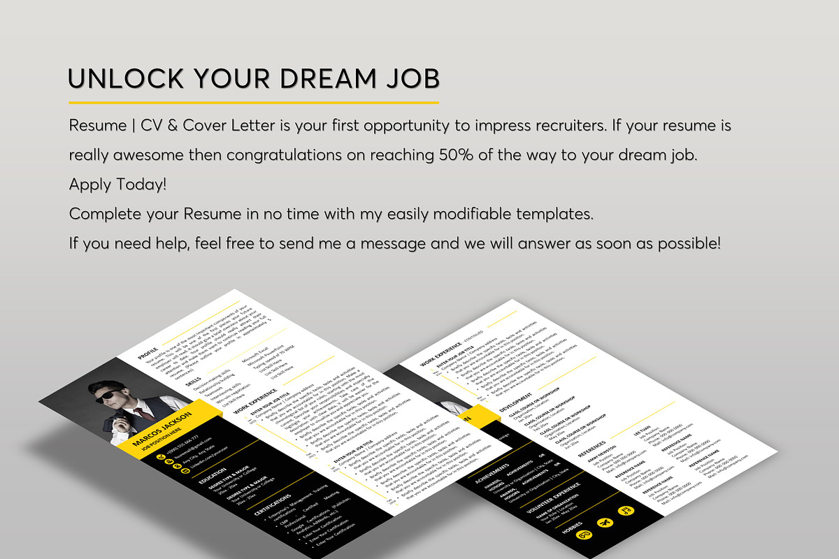 ATS Resume CV Word & Google Docs 22, a Resume Template by MrCam Template Resume|CV (Photo 7 of 8)