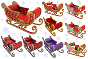 Santa Sleigh - 3D, a Graphic by pixaroma (Thumbnail 2 of 2)