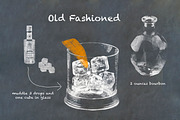 Classic Cocktail Chalkboard Sketches, an Object Illustration by karenfoleyphoto (Thumbnail 25 of 30)