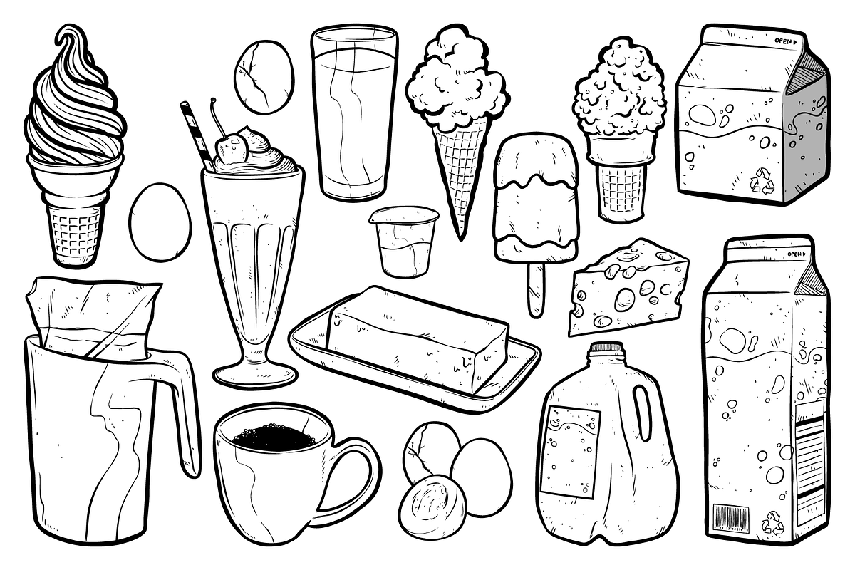 Dairy Foods Vector Pack, a Food Illustration by Vectory by BSC (Photo 3 of 3)