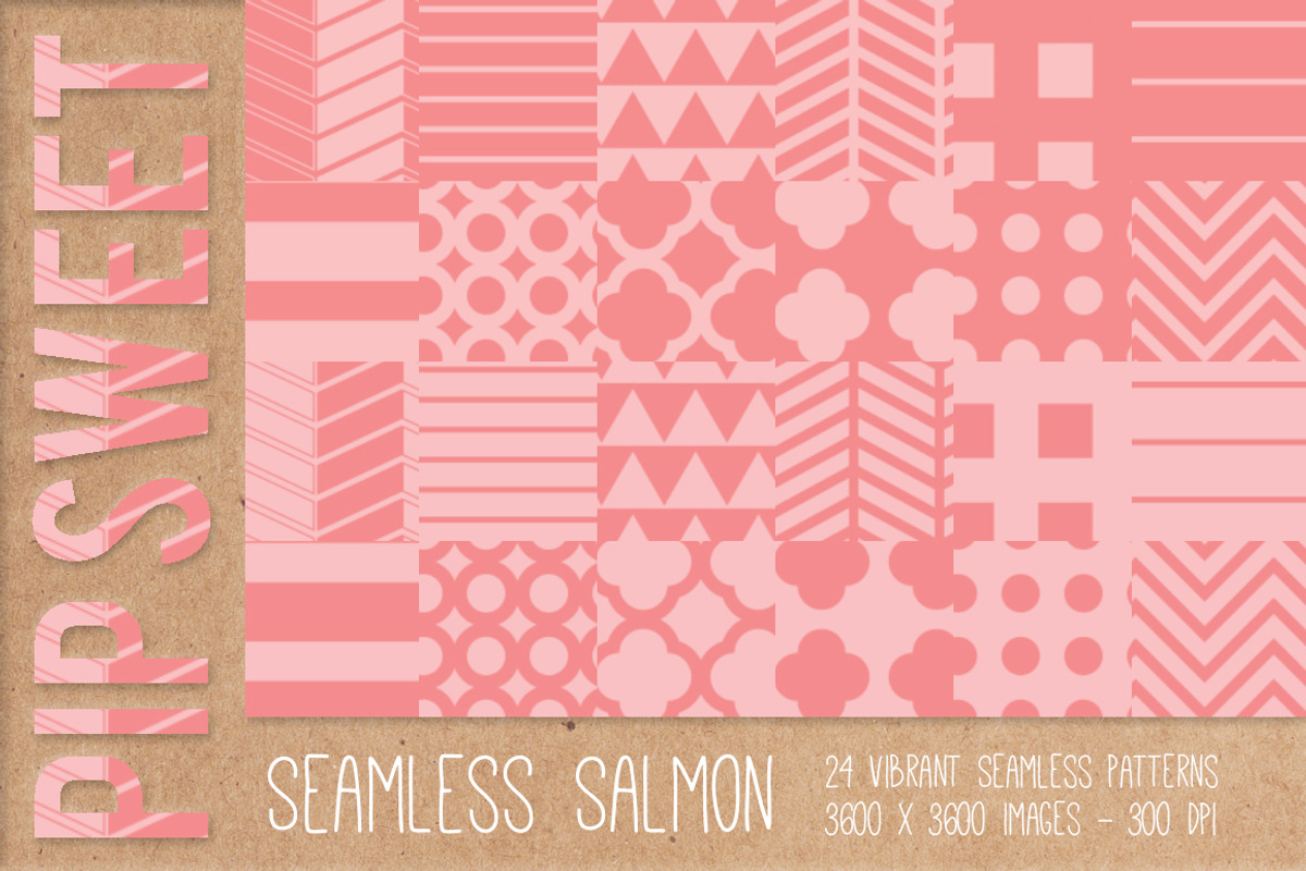 Seamless Salmon 24 Pattern Set preview 2