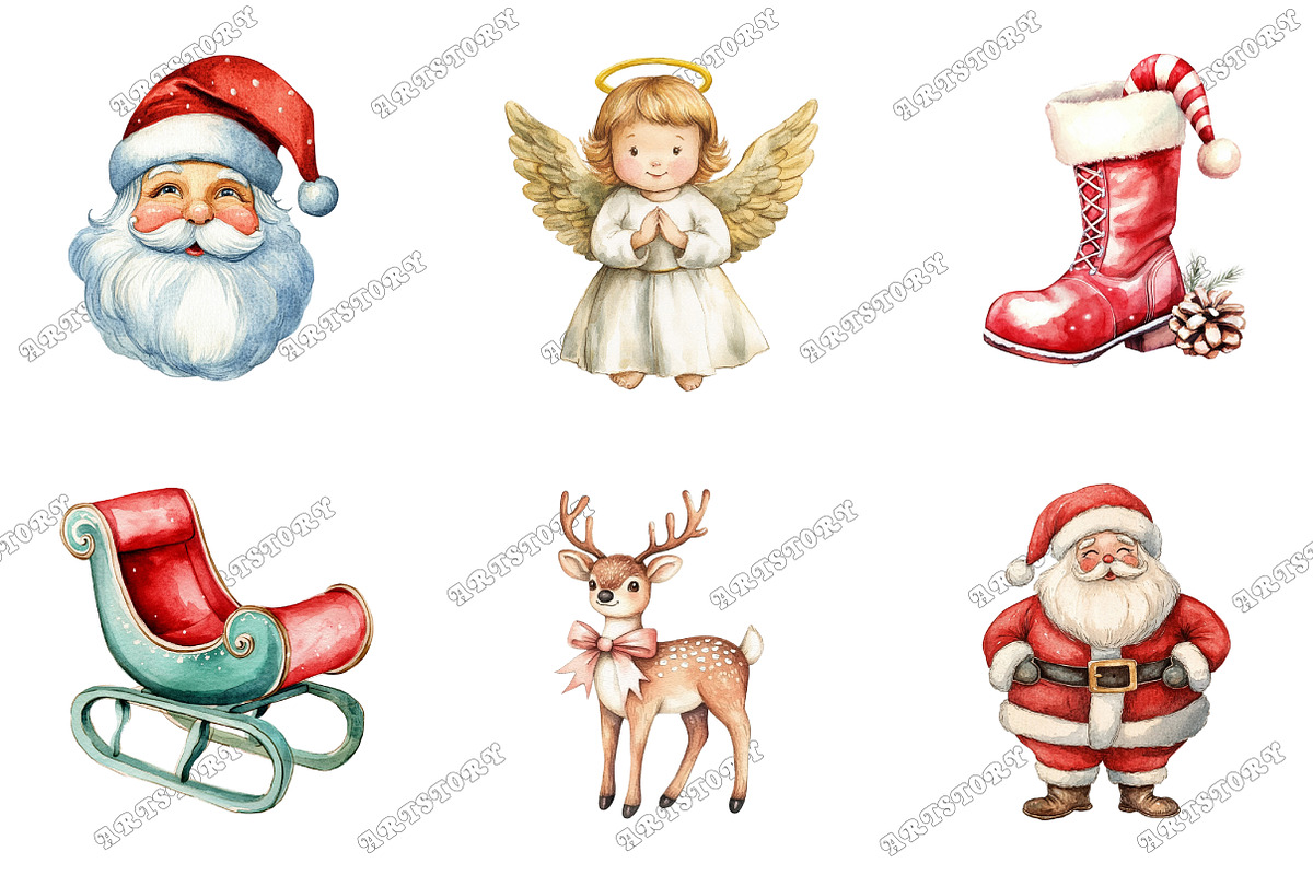 Vintage Fifties 60s Christmas Clipar, an Illustration by designcity5 (Photo 3 of 5)
