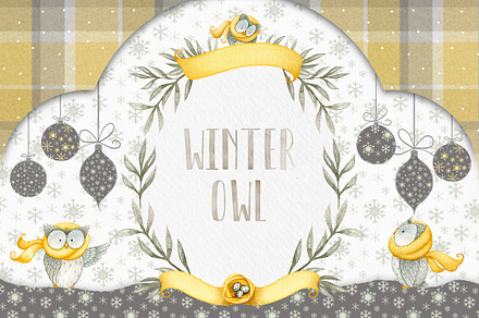 Winter Owl Watercolor for Christmas