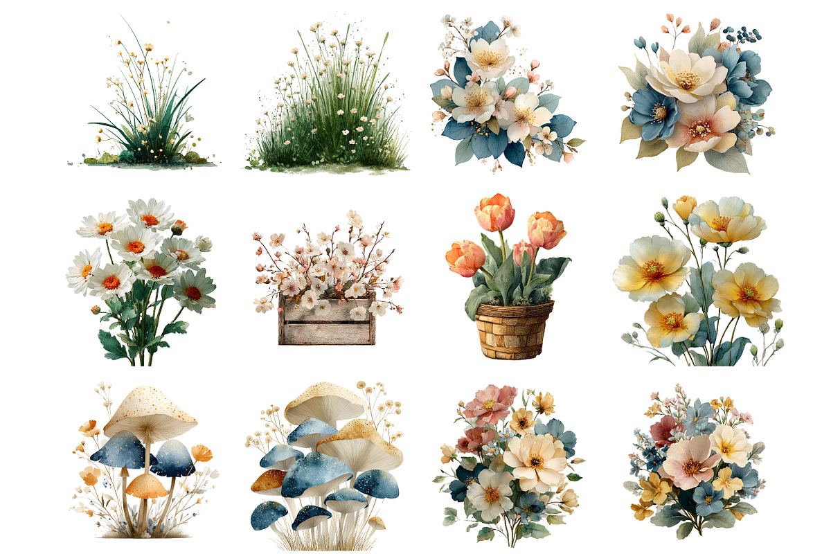Spring Flower Clipart, an Illustration by DreamArtGraphic (Photo 2 of 4)