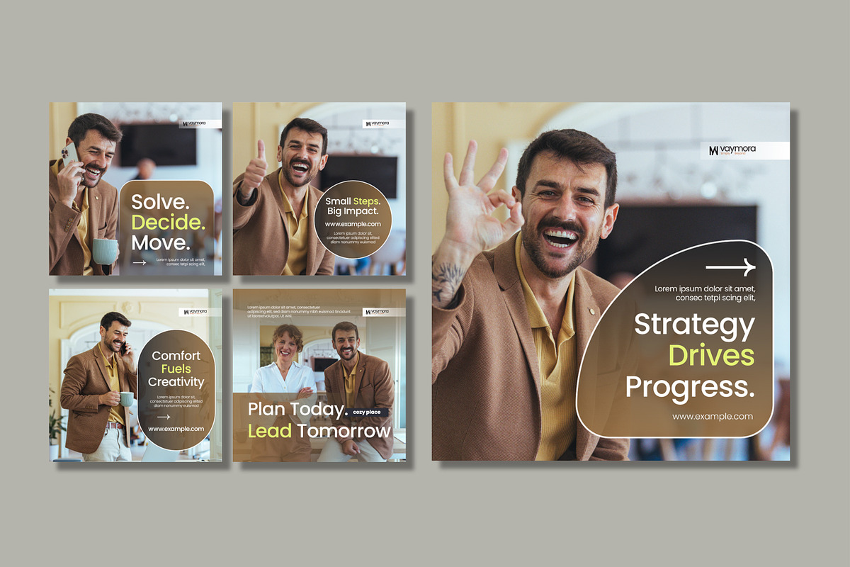 Business Social Media Post Templates, a Social Media Template by MightyDesign (Photo 1 of 7)