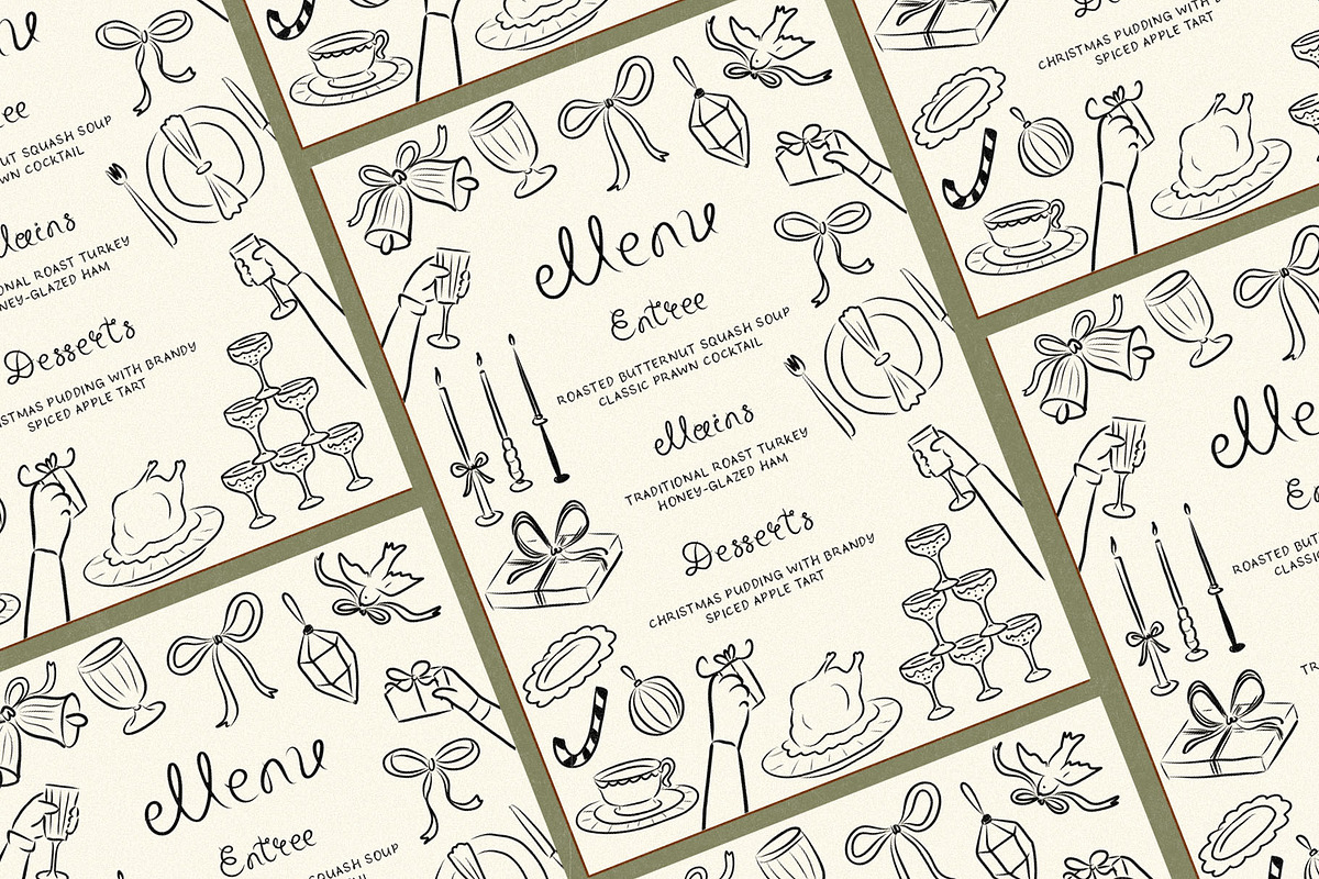 Hand Drawn Christmas SVG Bundle, a Seasonal Illustration by Ayya Studio (Photo 4 of 34)