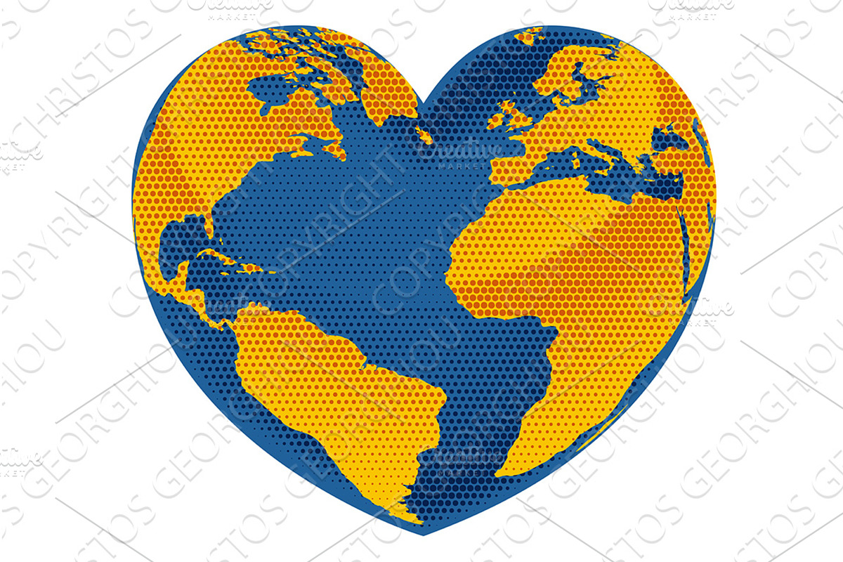 Earth Heart World Day Charity Love, an Illustration by Christos Georghiou
