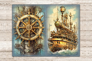 Steampunk Junk Journal Pages, a Transportation Illustration by GlamArtZhanna (Thumbnail 8 of 9)