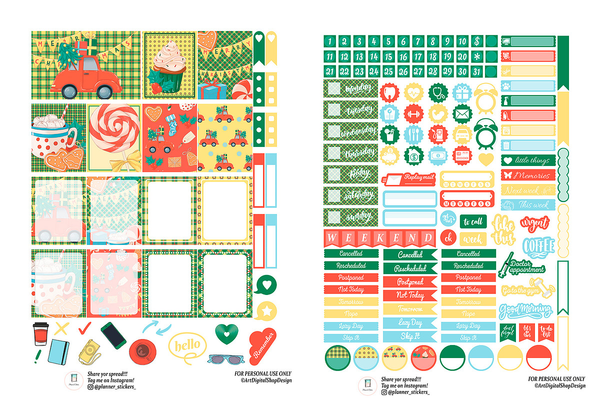 Christmas Retro Car Planner Stickers, a Design Template by DigitalDesignAI (Photo 2 of 10)