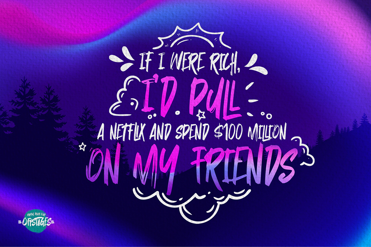 Offstages - Strong Brush Script, a Script Font by Gassstype (Photo 2 of 8)