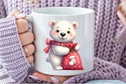 Cute Christmas Polar Bear Clipart, an Illustration by Pixels.Craft (Thumbnail 4 of 7)