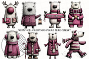 Whimsical Christmas Polar Bear Clipa, an Illustration by OK Design (Thumbnail 2 of 6)