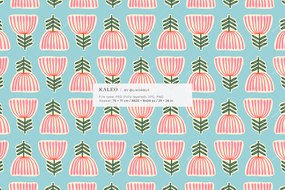 Kaleo Abstract Floral Pattern, a Pattern Graphic by likorbut (Photo 4 of 12)