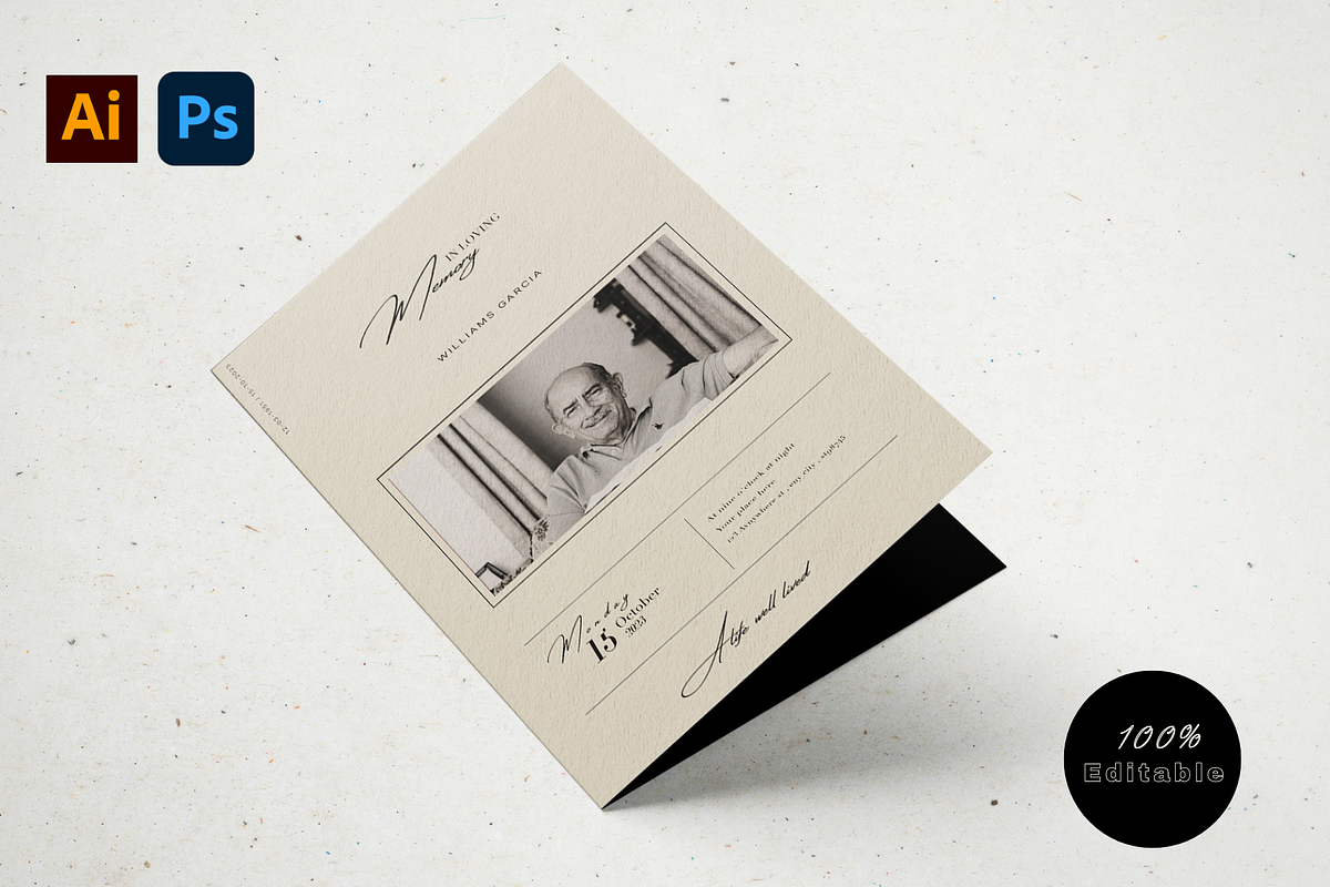 Simple Funeral Program Template, an Invitation Template by Prodesign (Photo 1 of 3)