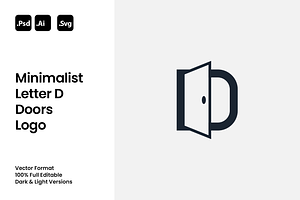 Minimalist Letter D Doors Logo, a Branding & Logo Template by Luxury Logos